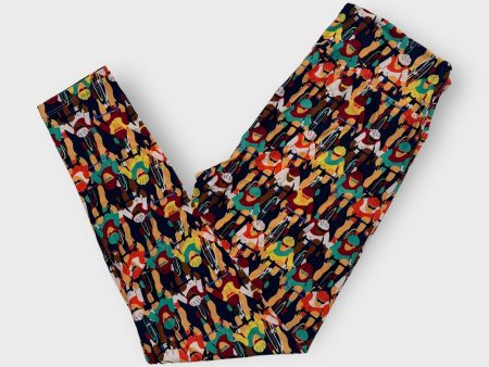 LuLaRoe Print Leggings | TC (12-18) | Multicolor Cyclists | New Discount