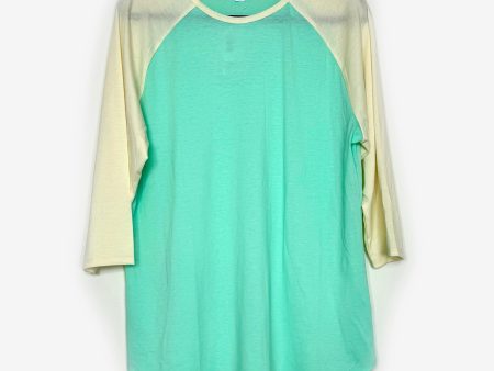 LuLaRoe Vault | Randy Unisex Raglan Tee | Size: M | Color: Green Yellow | Colorblock | NWT For Cheap