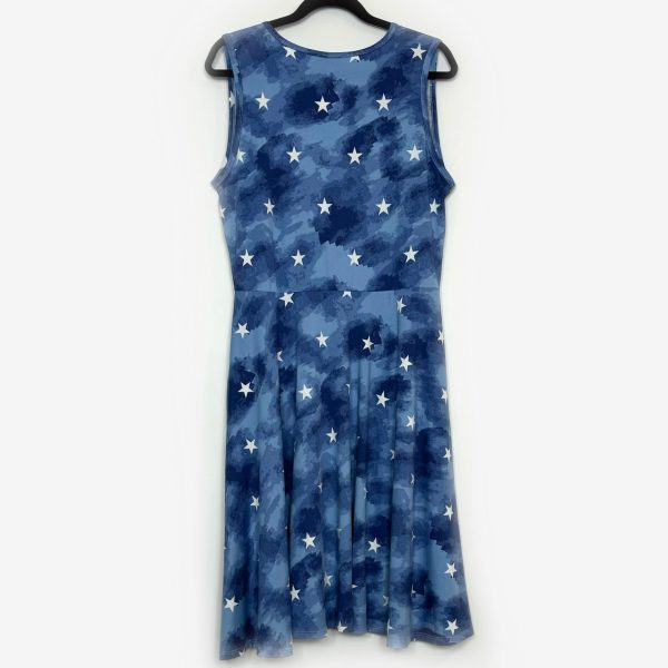 LuLaRoe | Nicki Sleeveless A-Line Dress | Color: Blue White Watercolor Stars | Size: XL NWT on Sale