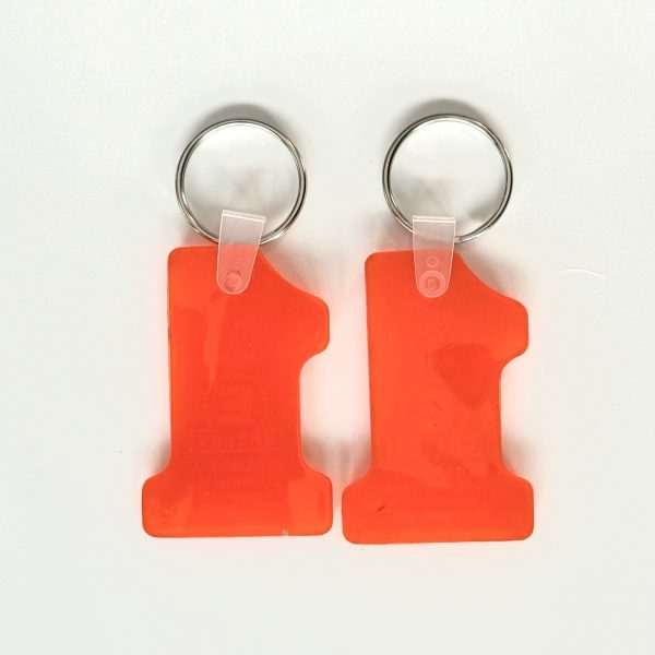 Pair of (2) Vintage ‘Ertley Oldsmobile -  Kingston, PA’ Orange Keychain Key Ring Rubber #1 Cheap