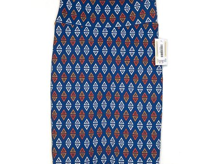 LuLaRoe Womens XS Cerulean White Orange Blue Cassie Diamonds Skirt NWT Hot on Sale