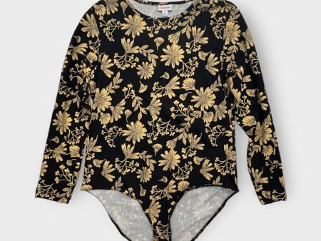 LuLaRoe Nova L s Bodysuit | XL | Black Beige Botanical | NWT For Sale