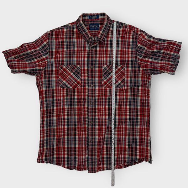 Pendleton Santiam S s Button-Up Shirt | L | Red White Blue Plaid | Pre-Owned on Sale