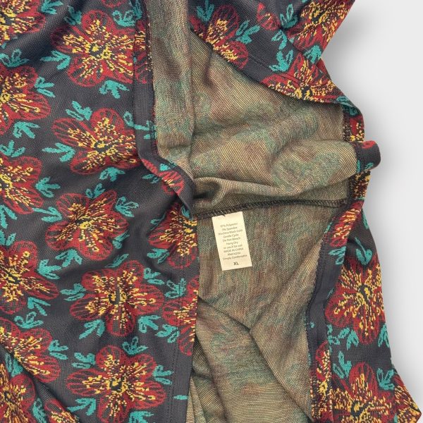 LuLaRoe Madison Pleated Skirt | XL (18-20) | Red Teal Floral | NWT on Sale