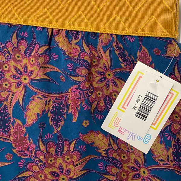 LuLaRoe Lined Lola Skirt | M | Yellow Purple Blue Floral | NWT Online Hot Sale