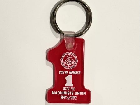 Vintage ‘IAM - Machinists’ Keychain Key Ring Red Soft Touch #1, Local 828 For Cheap