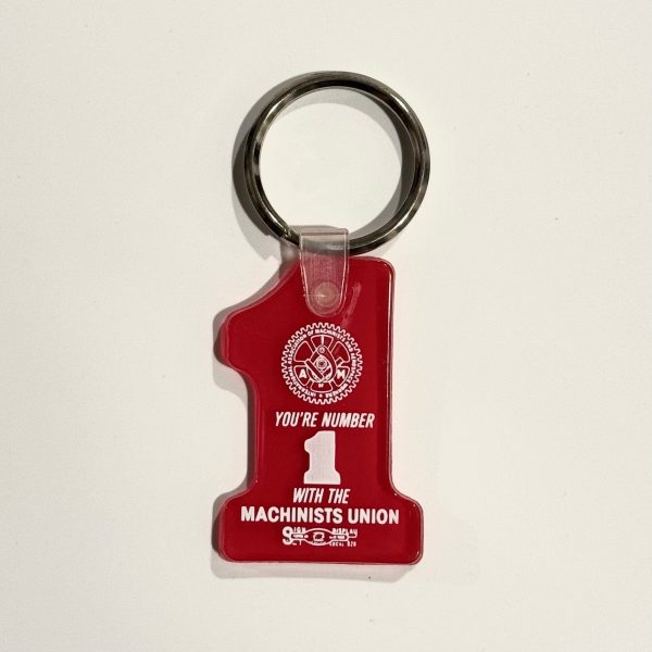 Vintage ‘IAM - Machinists’ Keychain Key Ring Red Soft Touch #1, Local 828 For Cheap