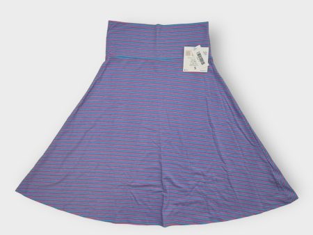 LuLaRoe Azure A-Line Skirt | S (2-4) | Light Blue Magenta Striped | NWT Discount