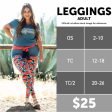 LuLaRoe Print Leggings | TC (12-18) | Green Red Botanical Pattern | New Hot on Sale