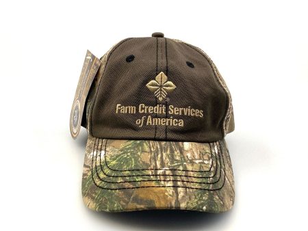 Farm Credit Services of America Hat Brown Camo Adjustable Hook & Loop OSFM NWT Online Hot Sale