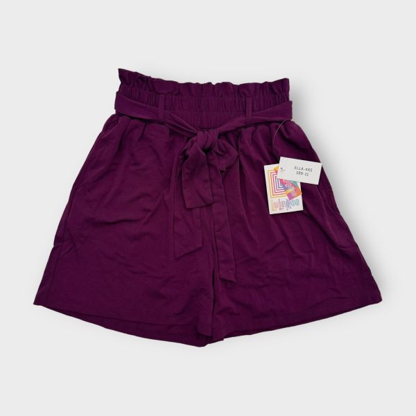 LuLaRoe Ella Paper Bag Shorts | XXS (00-0) | Jam Purple Solid | NWT Cheap