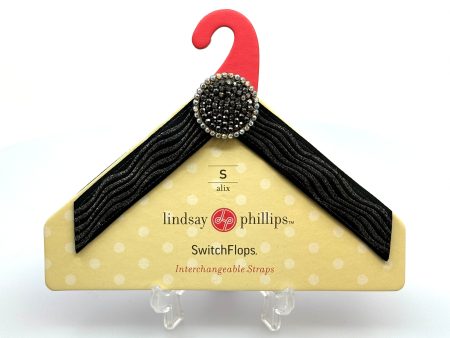 Lindsay Phillips Switchflops |  Alix  Interchangeable Flip-Flop Straps | Color: Black Silver | Size: S | NEW Online