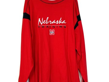 Pro Edge Mens Size XL Black Red Nebraska Huskers Training T-Shirt L s Pre-Owned Supply