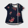 LuLaRoe Christy V-Neck Top | Navy Blue Floral | XL (18-20) | NWT Hot on Sale