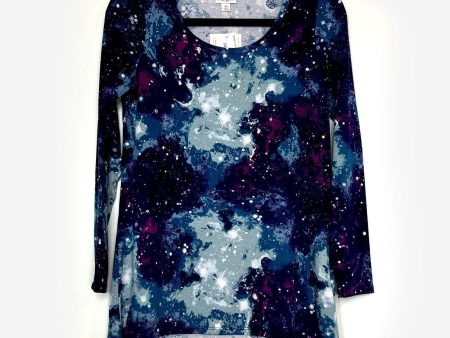 LuLaRoe Vault | Lynnae L s Top |  Size: XS (2-4) | Black Blue | Outerspace | NWT Fashion