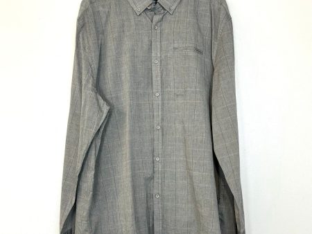 Five Four Mens Size 3XL ‘Sequoia’ Gray Box Check Button-Up Dress Shirt L s NWT Online Hot Sale