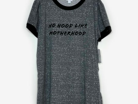 LuLaRoe | Liv T | XL (18-20) | Gray black | ‘MOTHERHOOD’ | Cap Sleeves | NWT For Sale