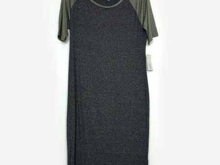 LuLaRoe Julia Bodycon Dress | XL (16-18) | Gray Green | Colorblock | NWT For Cheap