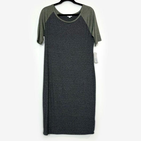 LuLaRoe Julia Bodycon Dress | XL (16-18) | Gray Green | Colorblock | NWT For Cheap