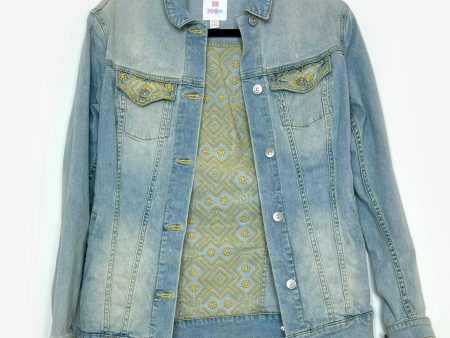 LuLaRoe Denim | Jaxon Denim Jacket | Size: XXS | Color: Blue | Geometric Stitching | NWT For Cheap