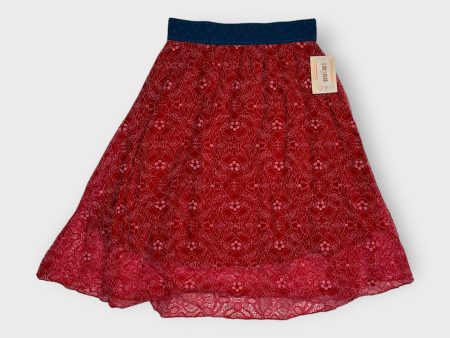 LuLaRoe Lined Lola Skirt | S | Pink Blue Lace | NWT For Sale