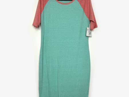 LuLaRoe Julia Bodycon Dress | XL (16-18) | Green Pink | Colorblock | NWT Fashion