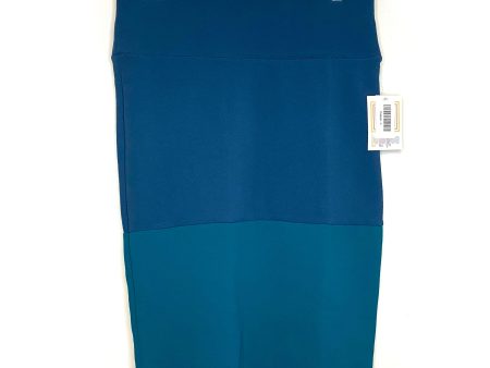 LuLaRoe Womens L Peacock Blue Green Cassie Colorblock Skirt NWT Hot on Sale