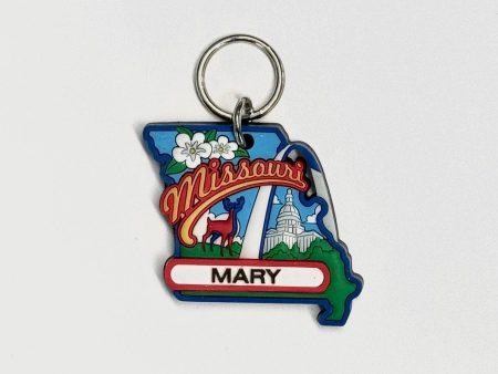 Missouri ‘Mary’ Travel Souvenir Keychain Key Ring Square Clear Soft-Touch Rubber Discount