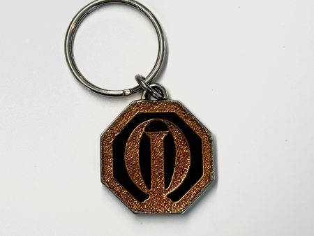 Optimists International Gold Black Metal Keychain Key Ring Pre-Owned For Cheap