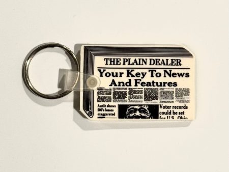 Vintage The Ohio Plain Dealer Newspaper Keychain Key Ring Rubber Online now