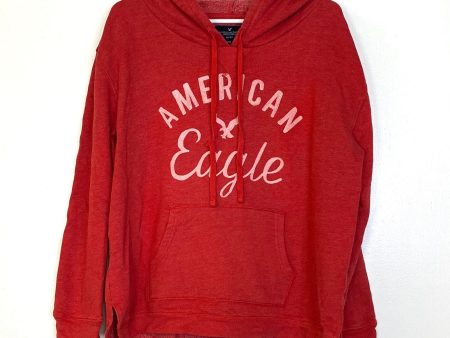 American Eagle Womens Size XL Red Hoodie Sweatshirt Fleece Long Sleeve Online Hot Sale