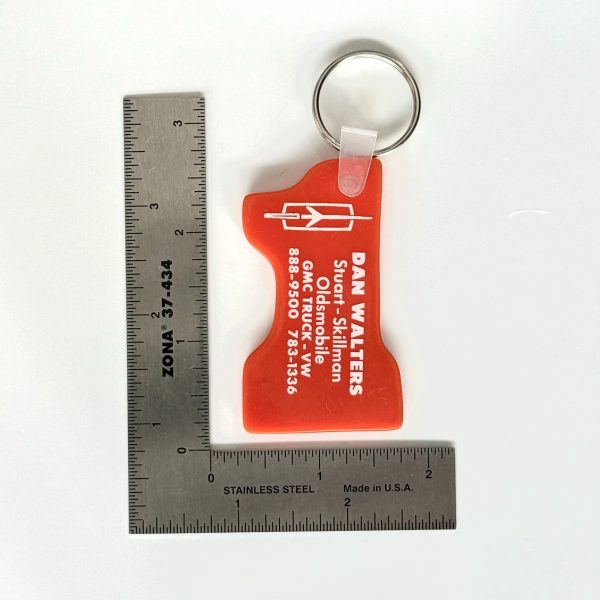 Indianapolis, IN ‘Stuart-Skillman Oldsmobile’ Keychain Key Ring Orange #1 Rubber For Cheap