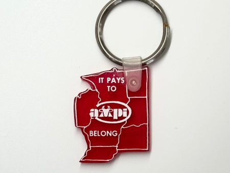 ‘American Milk Producers Inc’ Keychain Key Ring Red Rubber, Pre-Owned Online Hot Sale