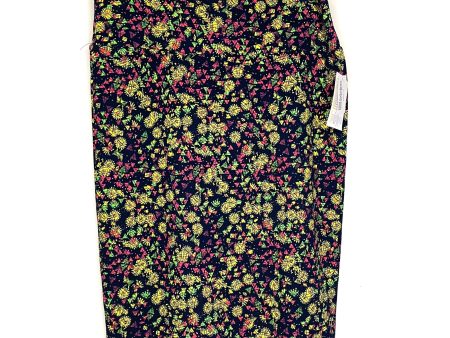 LuLaRoe Womens XL Yellow Pink Black Cassie Floral Abstract Skirt NWT For Cheap