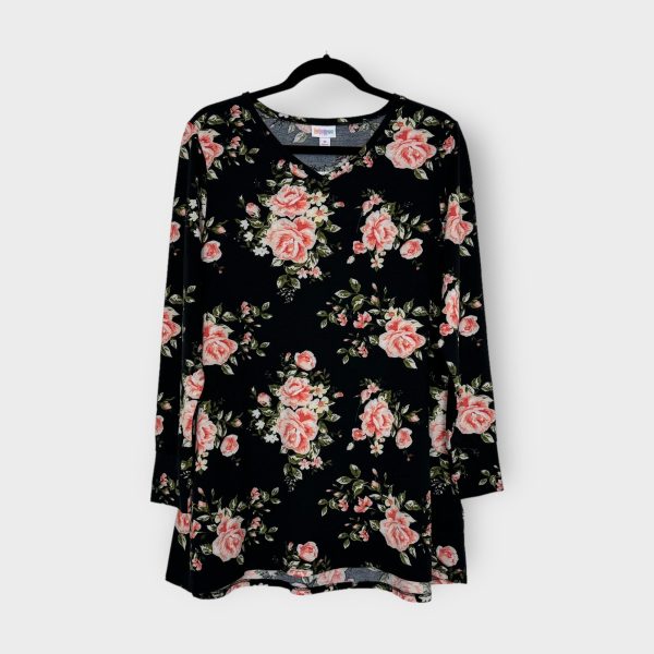 LuLaRoe Elizabeth L s Tunic | M (10-12) | Black Floral Print | NWT Discount