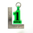 Novelty ‘#1 Bitch’ Green #1 Plastic Keychain Key Ring, Used Online