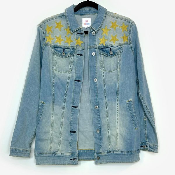 LuLaRoe Denim | Jaxon Denim Jacket | Size: M | Color: Blue | Stars | NWT For Cheap