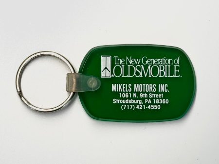 Vintage ‘Mikels Motors Oldsmobile -Stroudsburg, PA’ Keychain Key Ring Green Rubber Ov Online Hot Sale