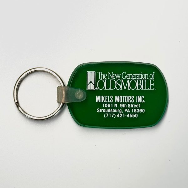 Vintage ‘Mikels Motors Oldsmobile -Stroudsburg, PA’ Keychain Key Ring Green Rubber Ov Online Hot Sale