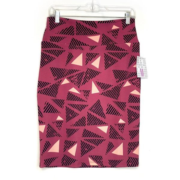 LuLaRoe Womens S Punch Pink Black Pink Cassie Chevron Skirt NWT Online now