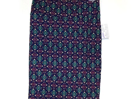 LuLaRoe Womens L Cassie Skirt Green Pink Black Geometric NWT Online Hot Sale