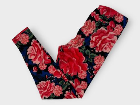 LuLaRoe Leggings | OS (2-10) | Pink Blue Floral | Buttery Soft | New Online Hot Sale