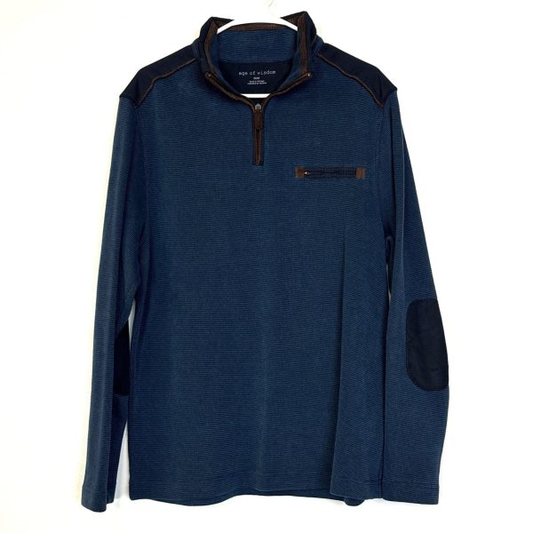 Age of Wisdom Mens Size M Blue 1 4 Zip-Up Sweater L s Pre-Owned Online now