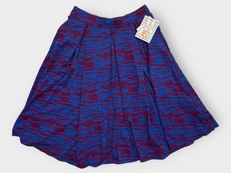 LuLaRoe Madison Pleated Skirt | XS (0-4) | Red Blue Animal Print| NWT Online