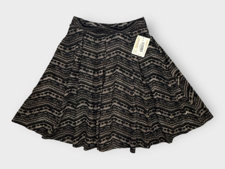 LuLaRoe Madison Pleated Skirt | S (6-8) | Brown Black Zigzag Striped | NWT on Sale