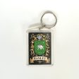 Hanley Family Crest Key Ring Rectangle Clear Acrylic, Fair Condition Supply