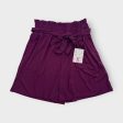 LuLaRoe Ella Paper Bag Shorts | M (10-12) | Jam Purple Solid | NWT on Sale