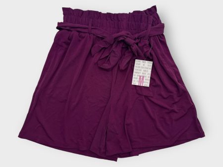 LuLaRoe Ella Paper Bag Shorts | M (10-12) | Jam Purple Solid | NWT on Sale