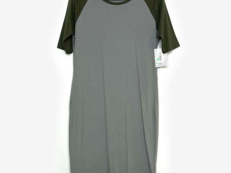 LuLaRoe Julia Bodycon Dress | XL (16-18) | Gray Green | Colorblock | NWT Cheap