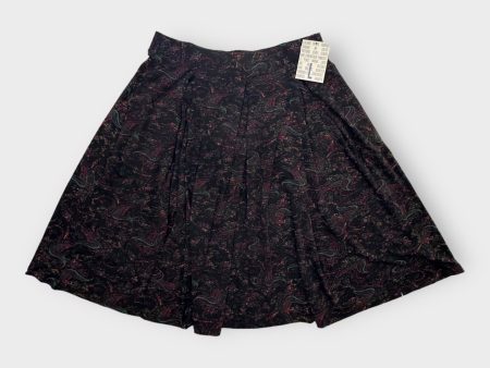 LuLaRoe Madison Pleated Skirt | L (14-16) | Dark Gray Teal Purple Paisley | NWT Discount